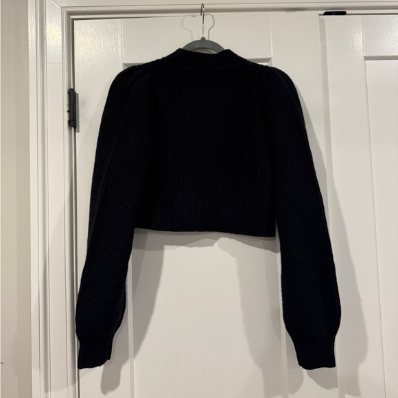 Love Shack Fancy Black Cropped Cardigan Sweater - Picture 8 of 11